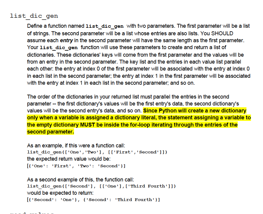 Solved T_dic_gen Define A Function Named List_dic_gen With | Chegg.com