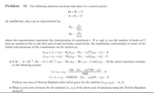 Solved Problem 15 The following chemical reactions take | Chegg.com