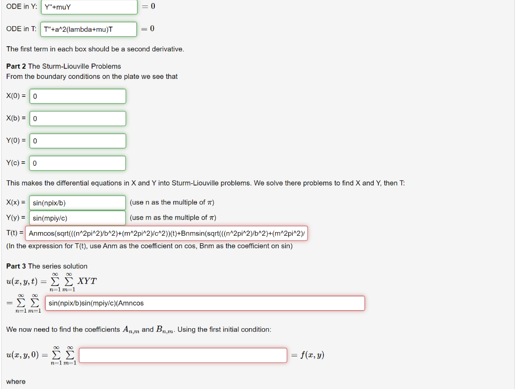 Solved The Answers In Green Are Correct Red Boxes I Need Chegg Com