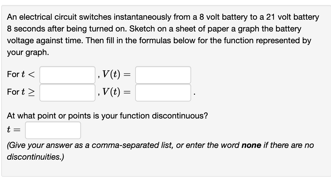 Solved An electrical circuit switches instantaneously from a | Chegg.com