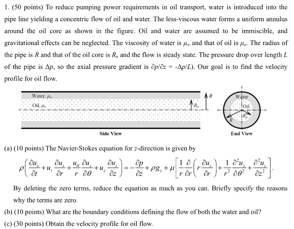 Solved 1. (50 Points) To Reduce Pumping Power Requirements | Chegg.com