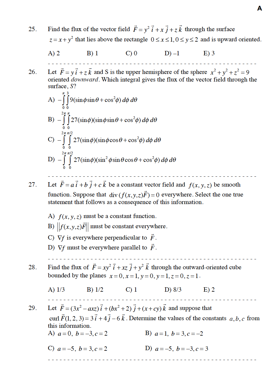 Solved A 25. Find the flux of the vector field F = y2 i + | Chegg.com