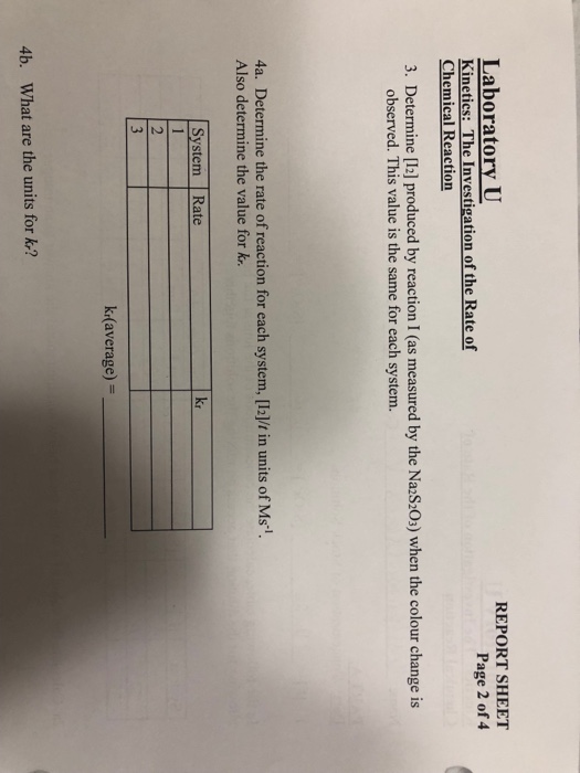Solved Lab report The investigation of the rate