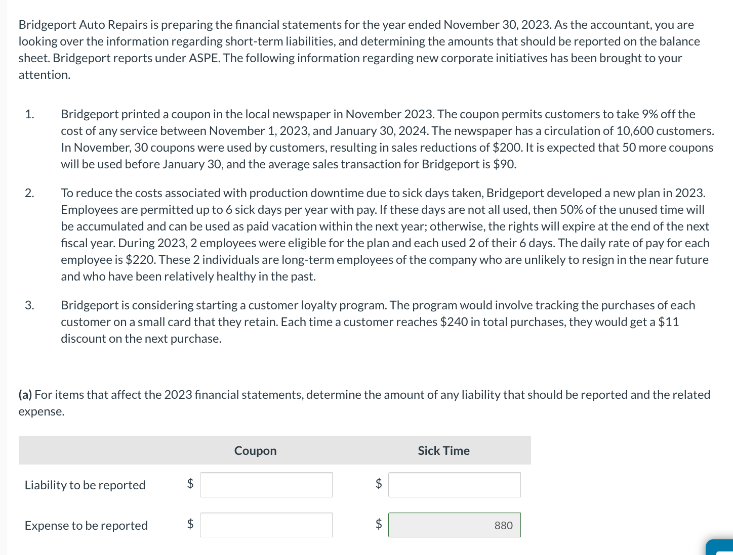 Solved Bridgeport Auto Repairs is preparing the financial
