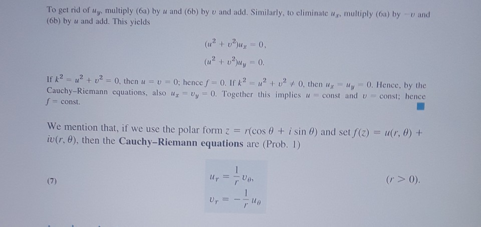 Solved 2 11 Cauchy Riemann Equations Are The Following Fu Chegg Com