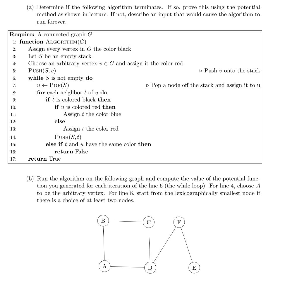 Solved (a) Determine If The Following Algorithm Terminates. | Chegg.com