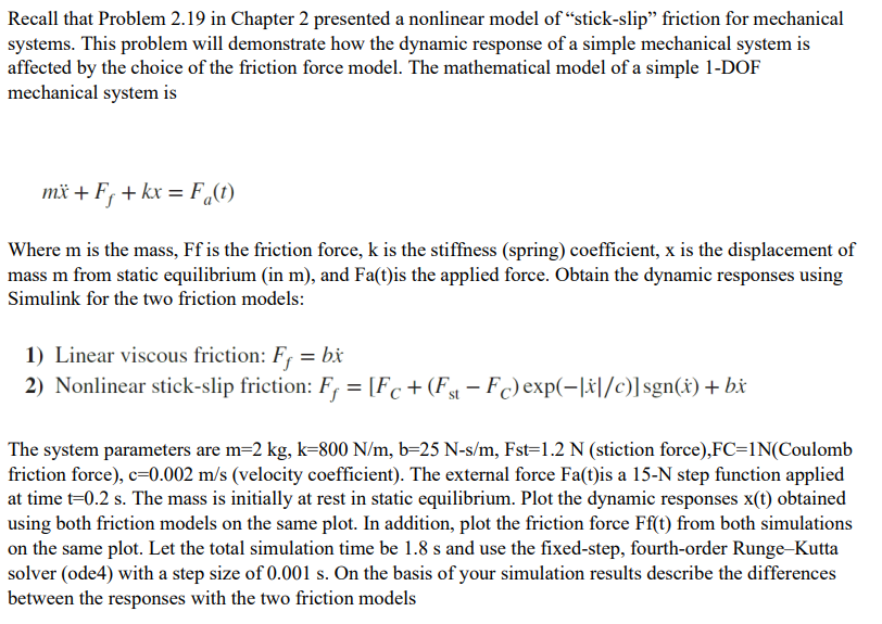 Solved Recall that Problem 2.19 in Chapter 2 presented a | Chegg.com