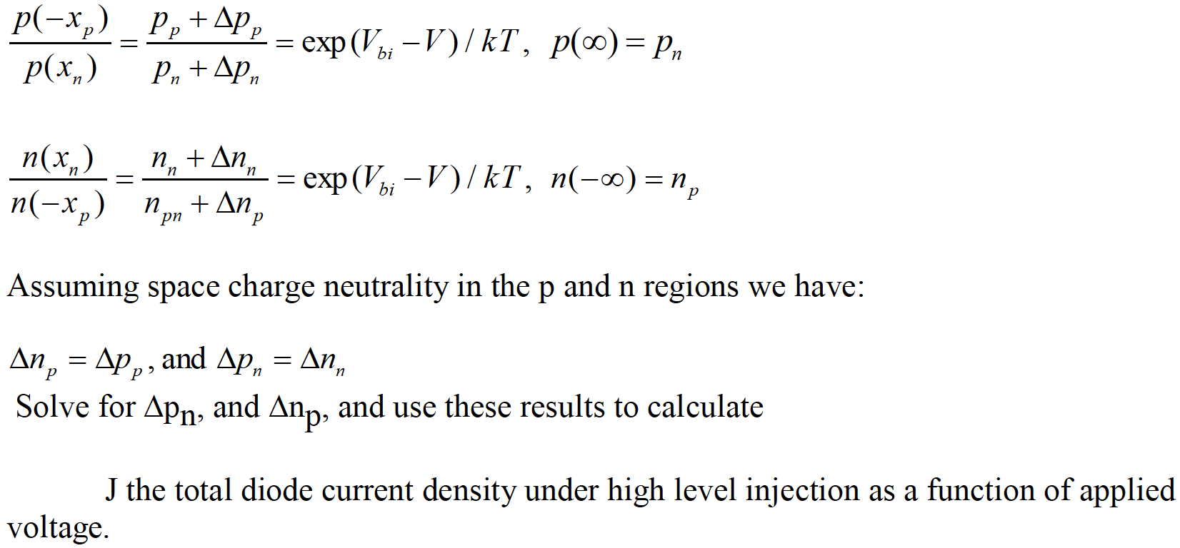 Solved 4. For high level injection, we have the following | Chegg.com