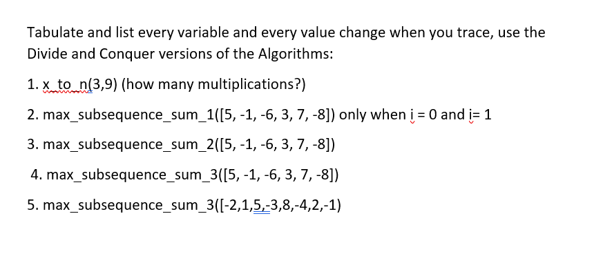 Solved Tabulate and list every variable and every value | Chegg.com