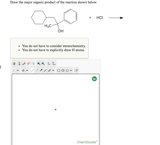 Solved Draw the major organic product of the reaction shown