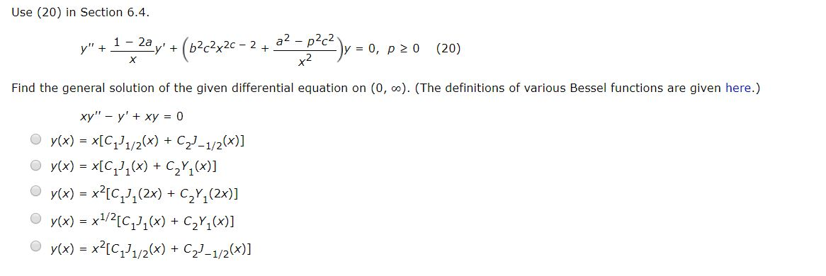 Solved Use (20) in Section 6.4 а2 -p2c2 1 2a -y'+ (6r20-2 y