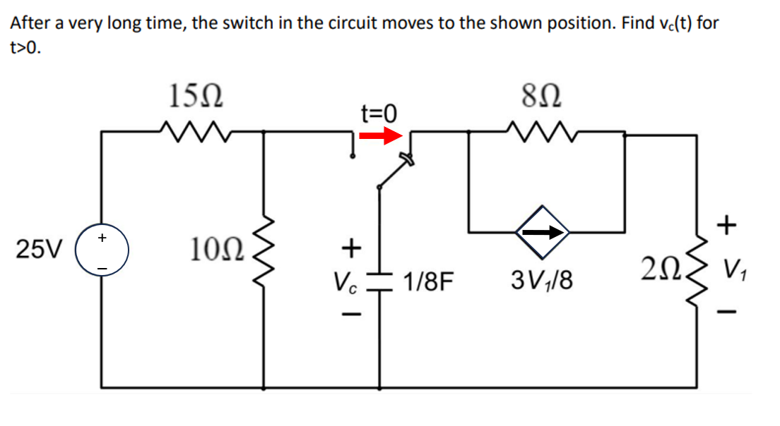 Solved After a very long time, the switch in the circuit | Chegg.com