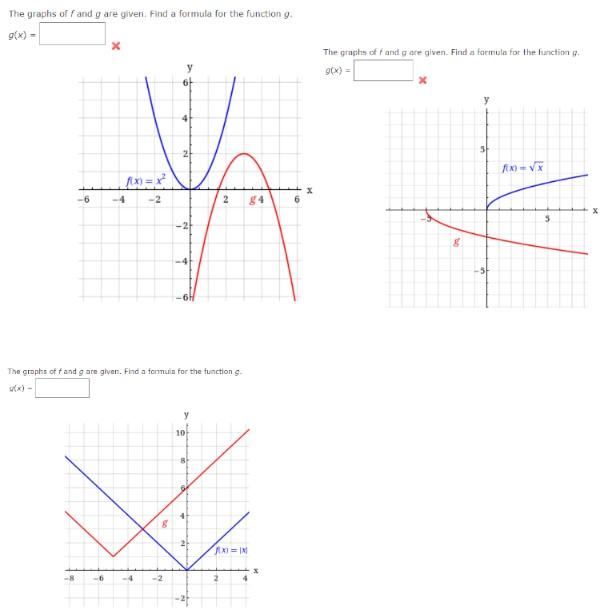 Solved The graphs off and g are given. Find a formula for | Chegg.com