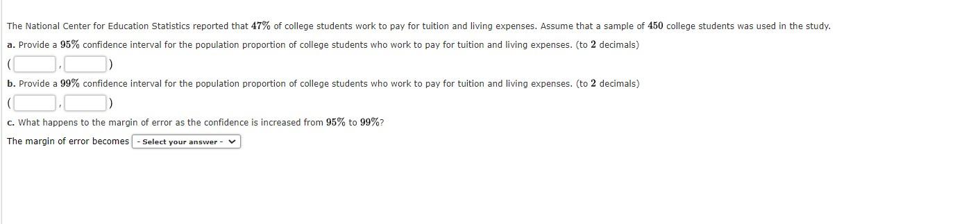 Solved a. Provide a 95% confidence interval for the | Chegg.com