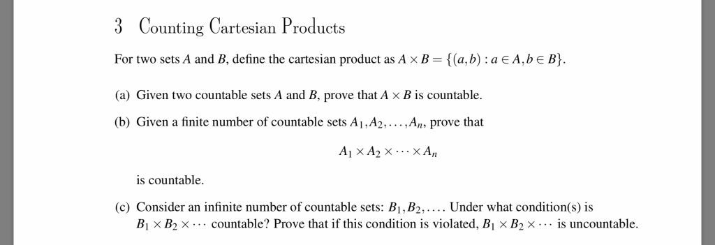 Solved 3 Counting Cartesian Products For Two Sets A And B, | Chegg.com