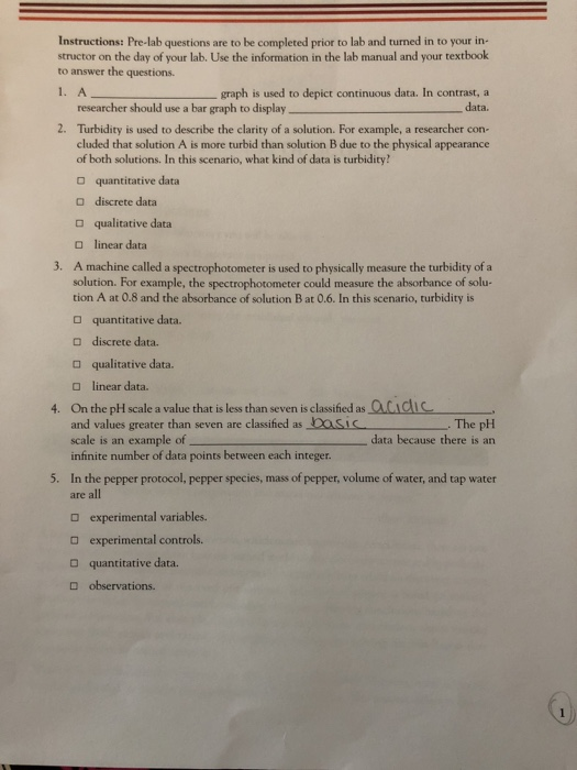 Solved Instructions: Pre-lab questions are to be completed | Chegg.com