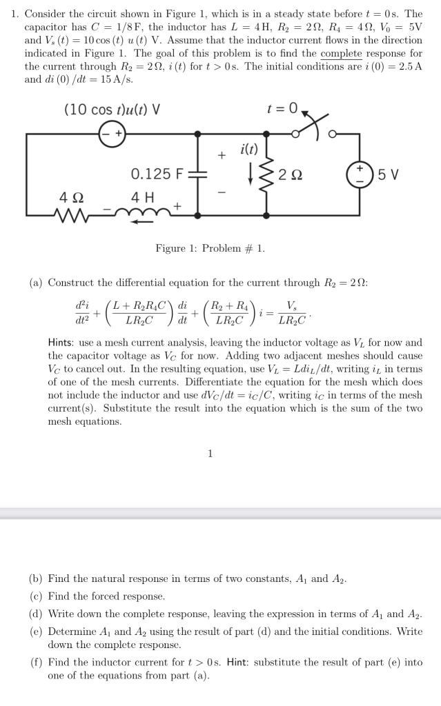 Solved 1. Consider the circuit shown in Figure 1, which is | Chegg.com
