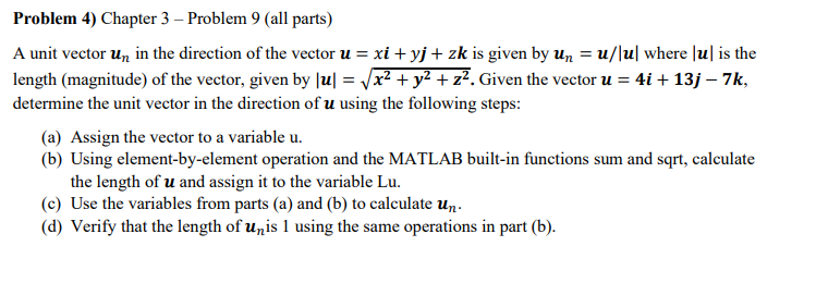 Solved Problem 4) Chapter 3 - Problem 9 (all parts) A unit | Chegg.com