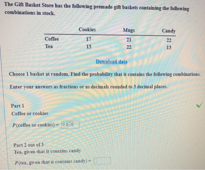 Solved The Gift Basket Store has the following premade gift