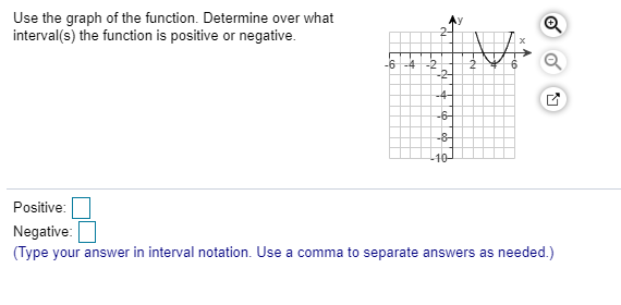 Solved 2 Use the graph of the function. Determine over what | Chegg.com