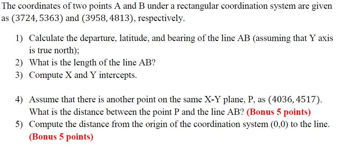 Solved The coordinates of two points A and B under a | Chegg.com