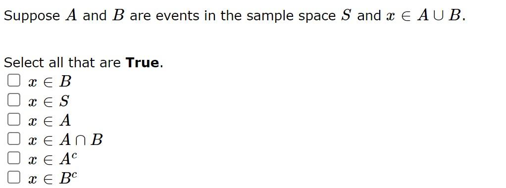 Solved Suppose A And B Are Events In The Sample Space S And | Chegg.com