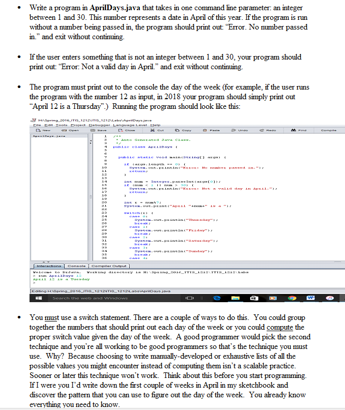 Part A Picture Roulette • Create a new java program