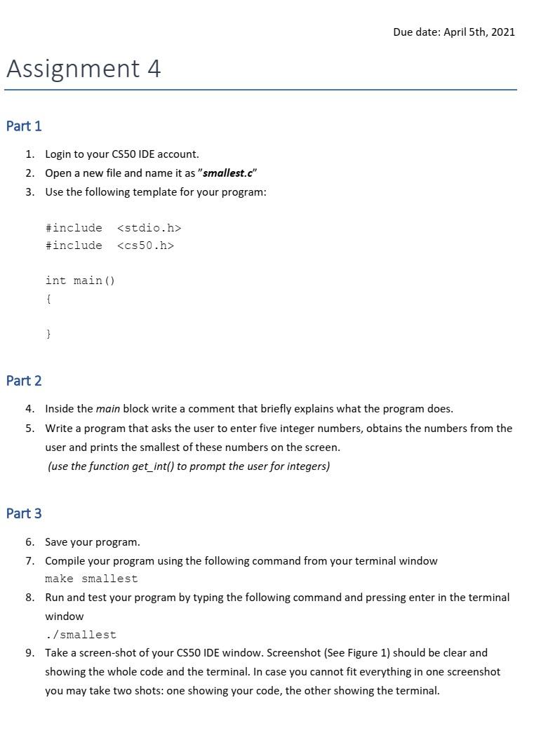 Solved Due date: April 5th, 2021 Assignment 4 Part 1 1. | Chegg.com