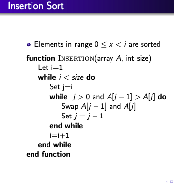 Solved C insertion sort algorithm --> complete the code | Chegg.com