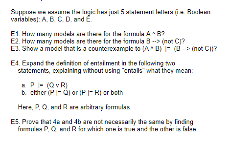 Solved Suppose we assume the logic has just 5 statement | Chegg.com