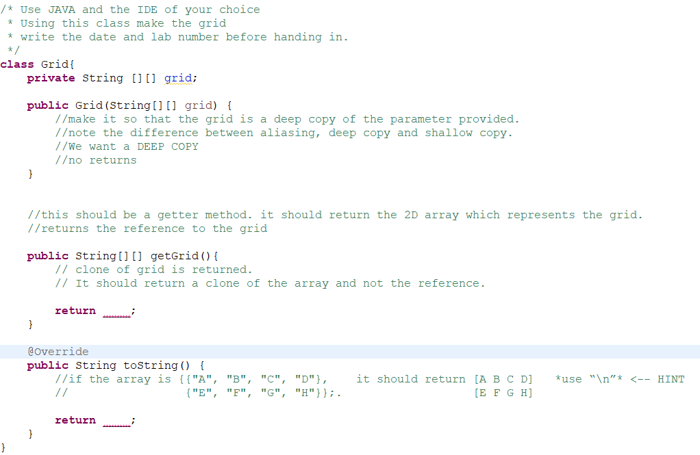 Solved The code must be done on JAVA . Need help | Chegg.com