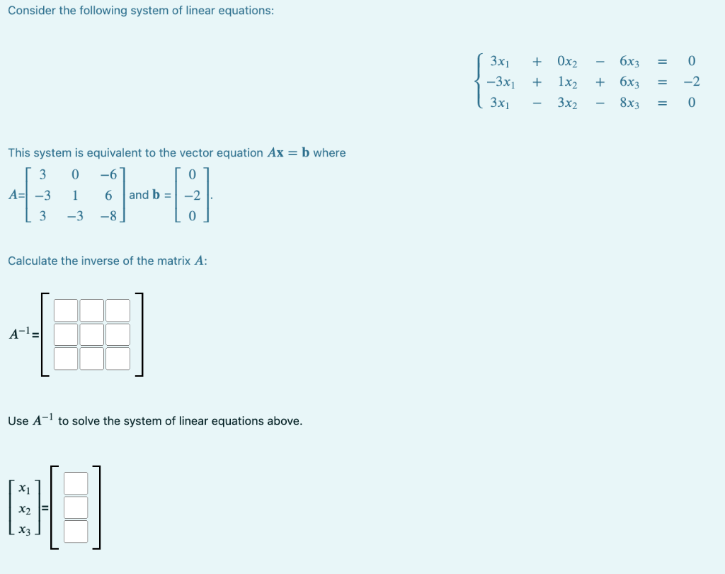 Solved Consider the following system of linear equations: | Chegg.com