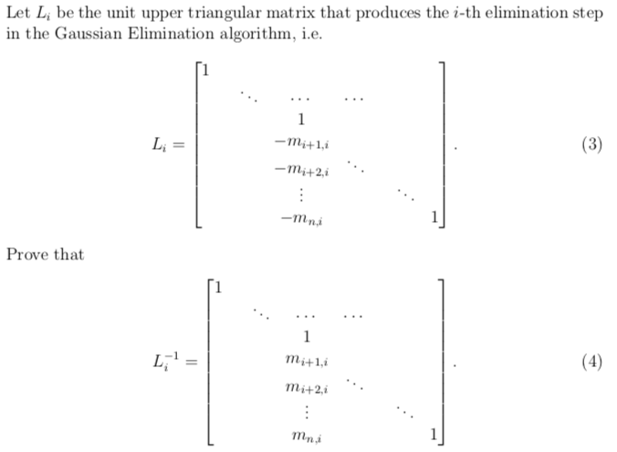 Solved Let Li be the unit upper triangular matrix that | Chegg.com