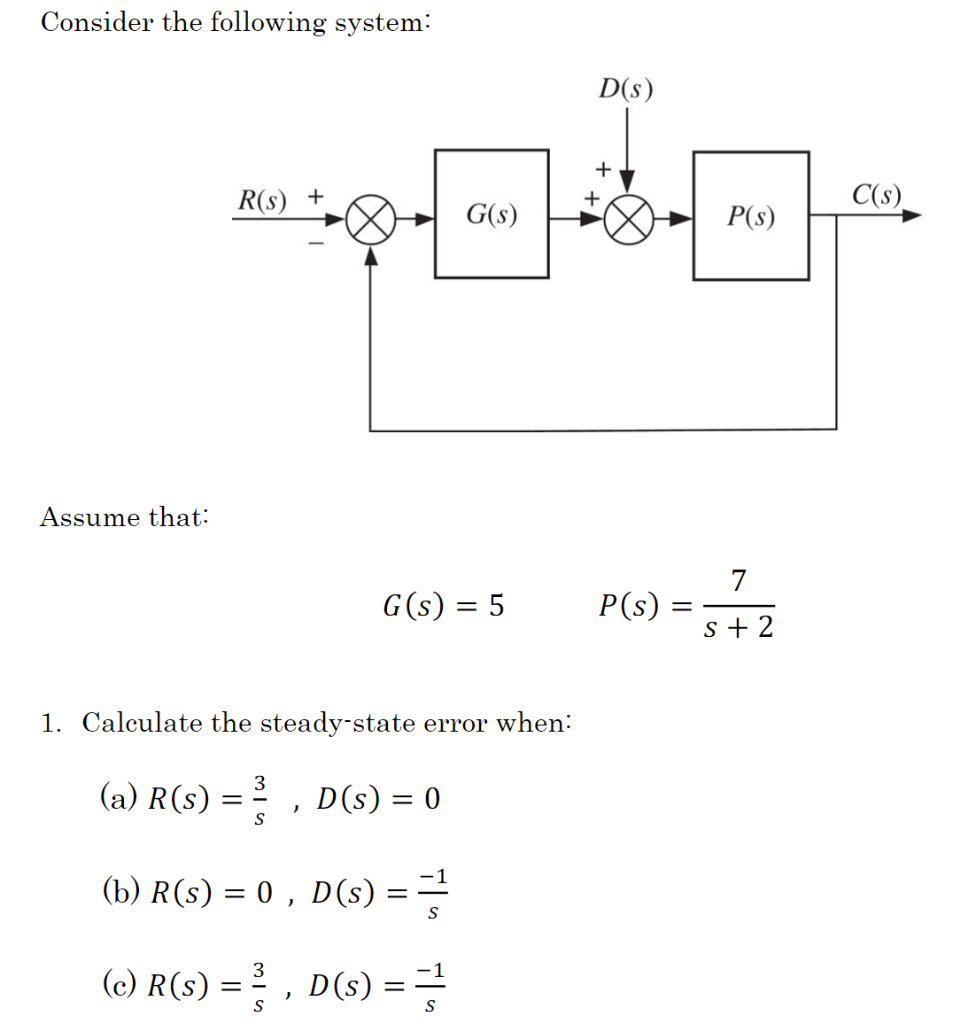 Solved Consider The Following System: Assume That: | Chegg.com