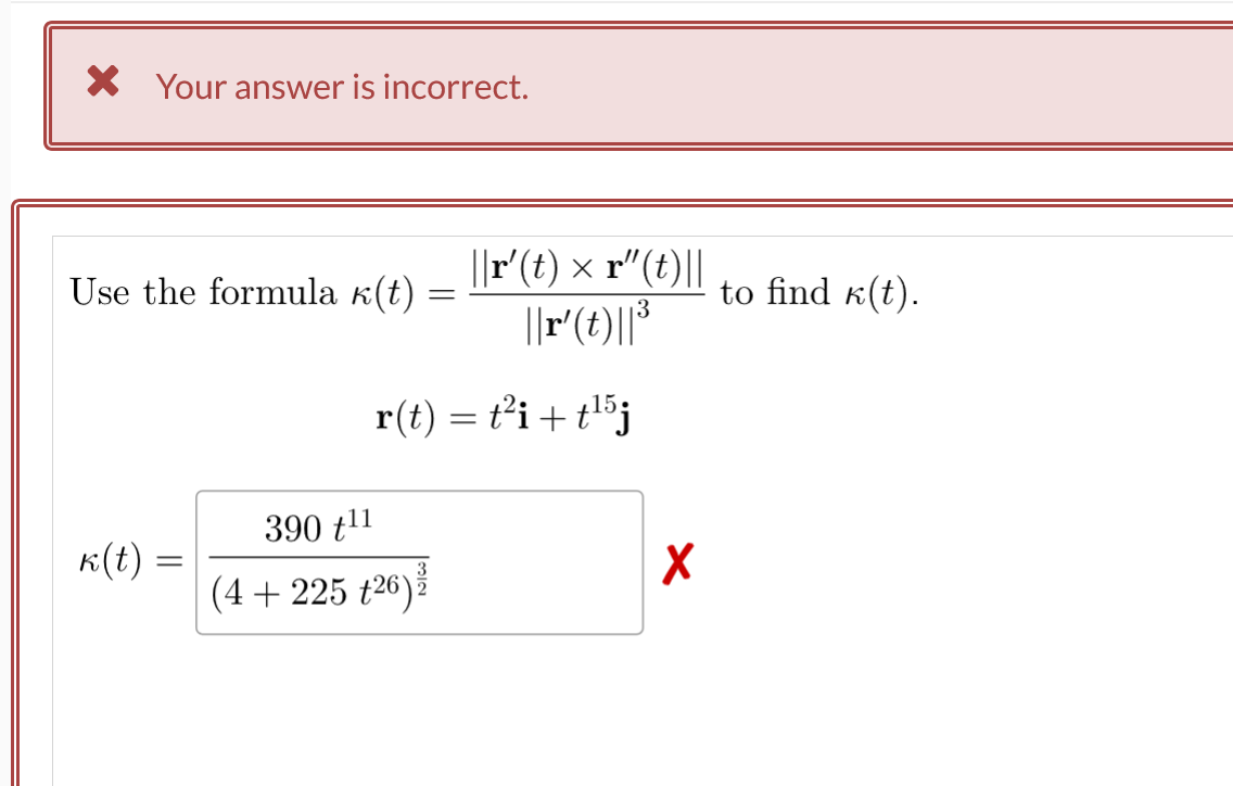 Solved X Your answer is incorrect. Use the formula | Chegg.com