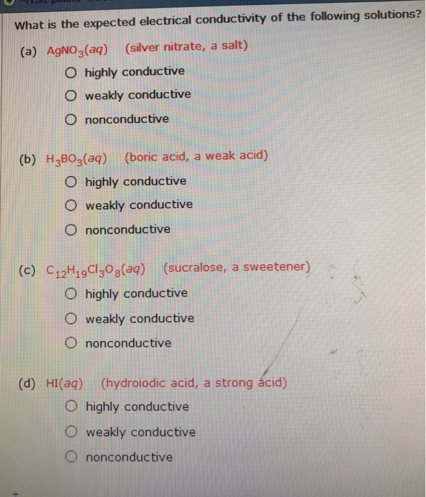 Solved Predict whether each of the following substances
