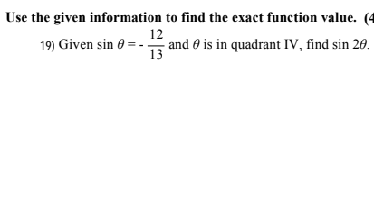 Solved Use the given information to find the exact function | Chegg.com
