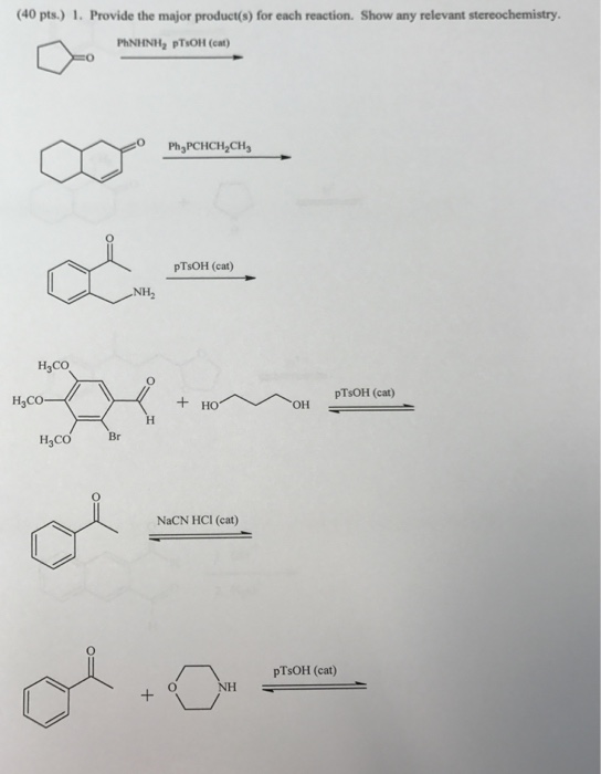 Solved Provide the major product (s) for each reaction. Show | Chegg.com