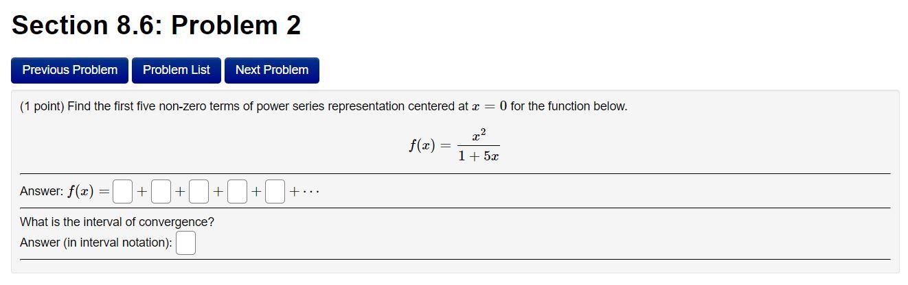 Solved Section 8.6: Problem 2 Previous Problem Problem List | Chegg.com
