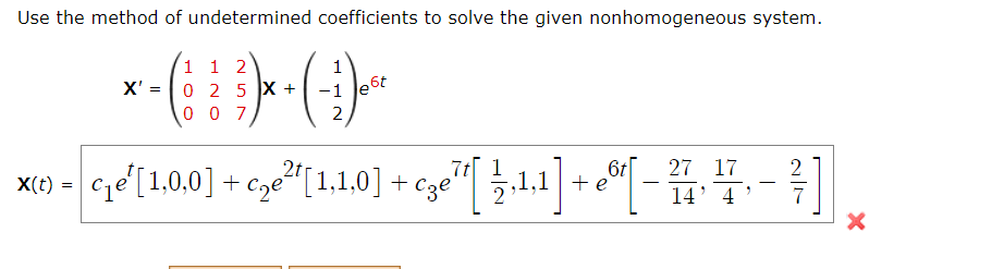 Solved Use the method of undetermined coefficients to solve | Chegg.com