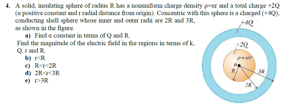 Solved 4. A Solid, Insulating Sphere Of Radius R Has A | Chegg.com