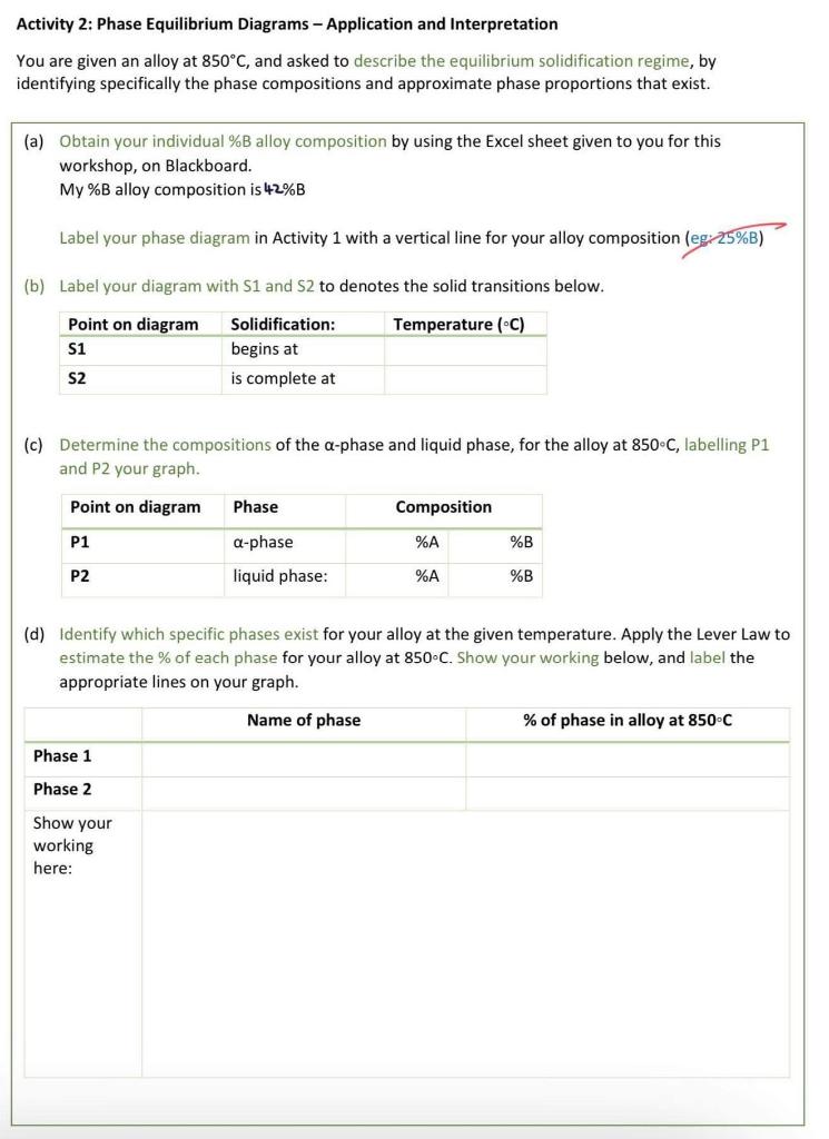 Solved Activity 1: Phase Equilibrium Diagrams - Binary | Chegg.com