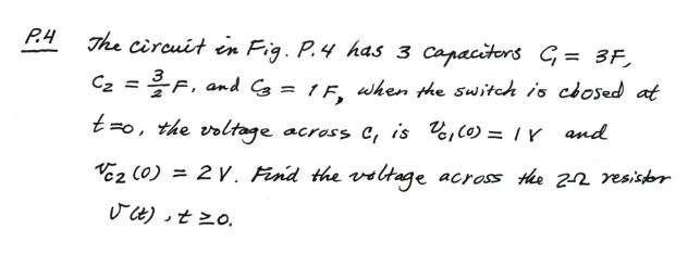 Solved Ver + C = 3F C2 = 3/2 F C + + C C3 2A V 232 Vcz C₂ = | Chegg.com