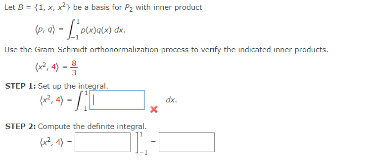 Solved Let B={1,x,x2} ﻿be A Basis For P2 ﻿with Inner | Chegg.com