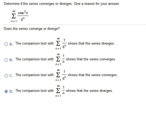 solved converges diverges determine