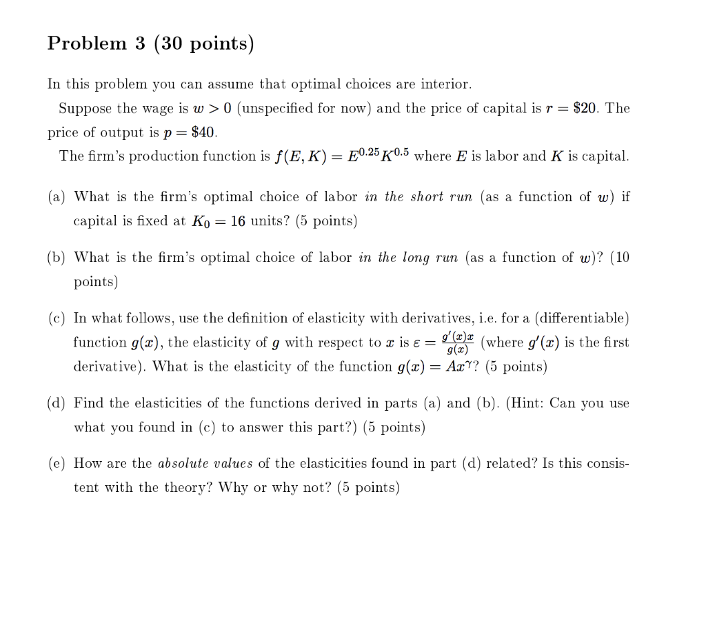 Solved Problem 3 (30 points) In this problem you can assume | Chegg.com