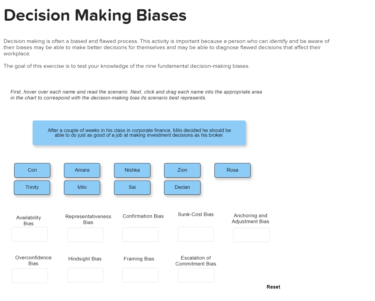 Solved Decision Making Biases Decision Making Is Often A 3408