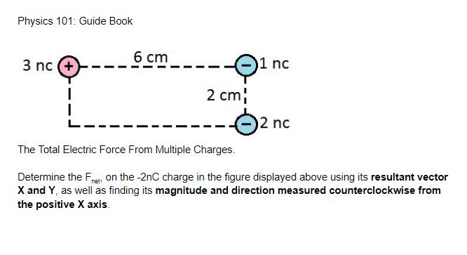 Solved Physics 101: Guide Book 6 cm 3 nc 1 nc 1 2 cm 2 nc | Chegg.com