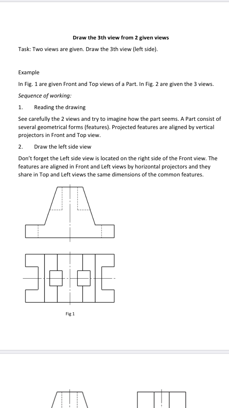 Solved Draw the 3 views (front, top and left side) for the 4 | Chegg.com
