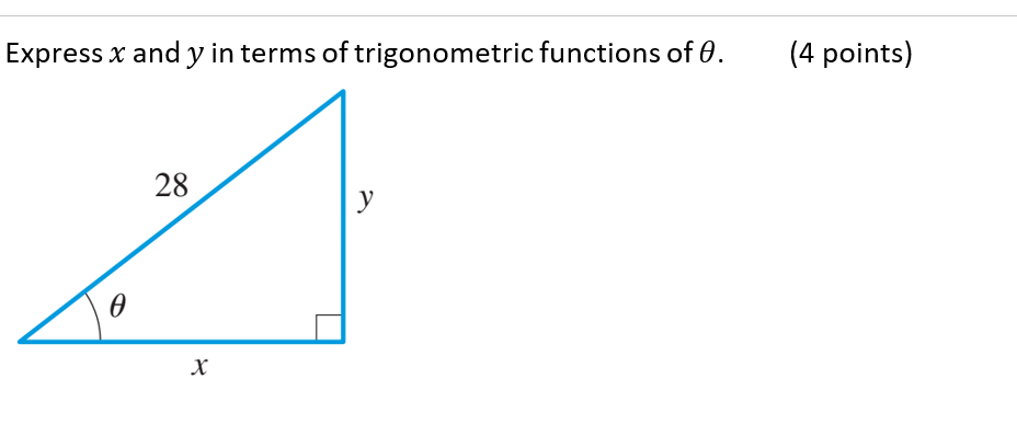 Solved Express 𝑥 and 𝑦 in terms of trigonometric functions | Chegg.com